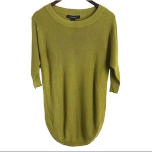 Ashley Stewart NWT Scoop Neck Ribbed Sweater Tunic Olive Green Size 14/16